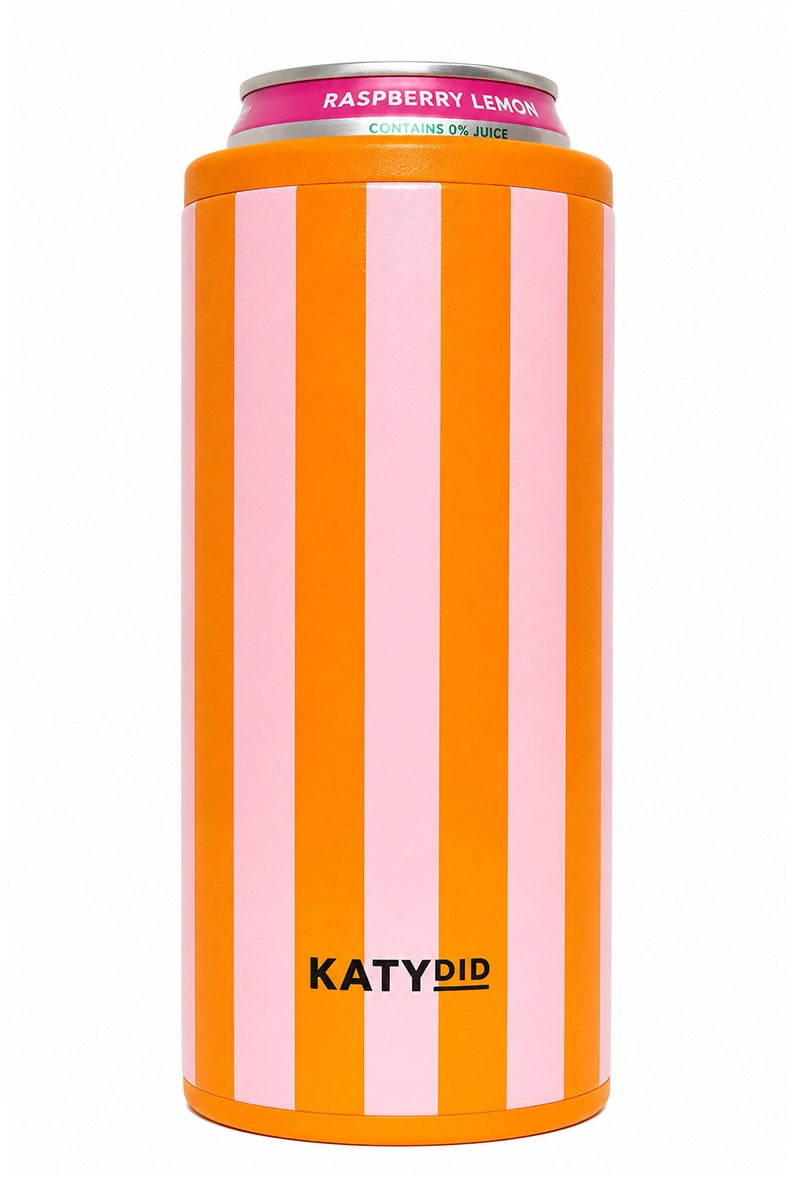 Pink and Orange Striped Insulated Drink Sleeve
