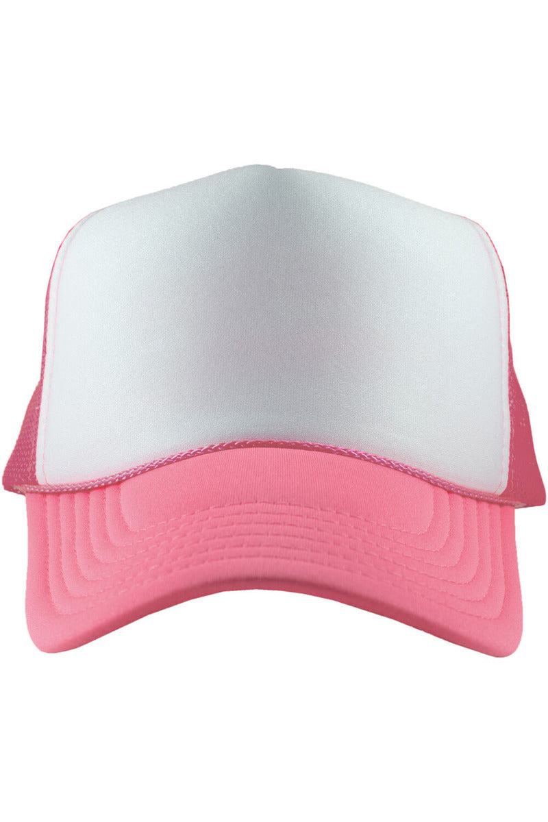 Muted Hot Pink and White Wholesale Foam Blank Hat