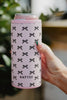 Black & Pink Mini Bows Slim Can Koozie