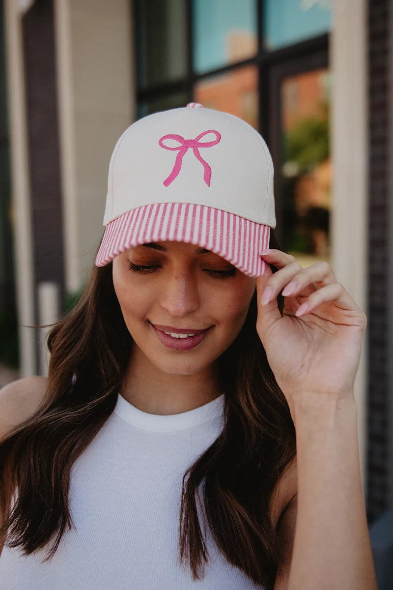 Coquette Bow Wholesale Vintage Two-Toned Hat