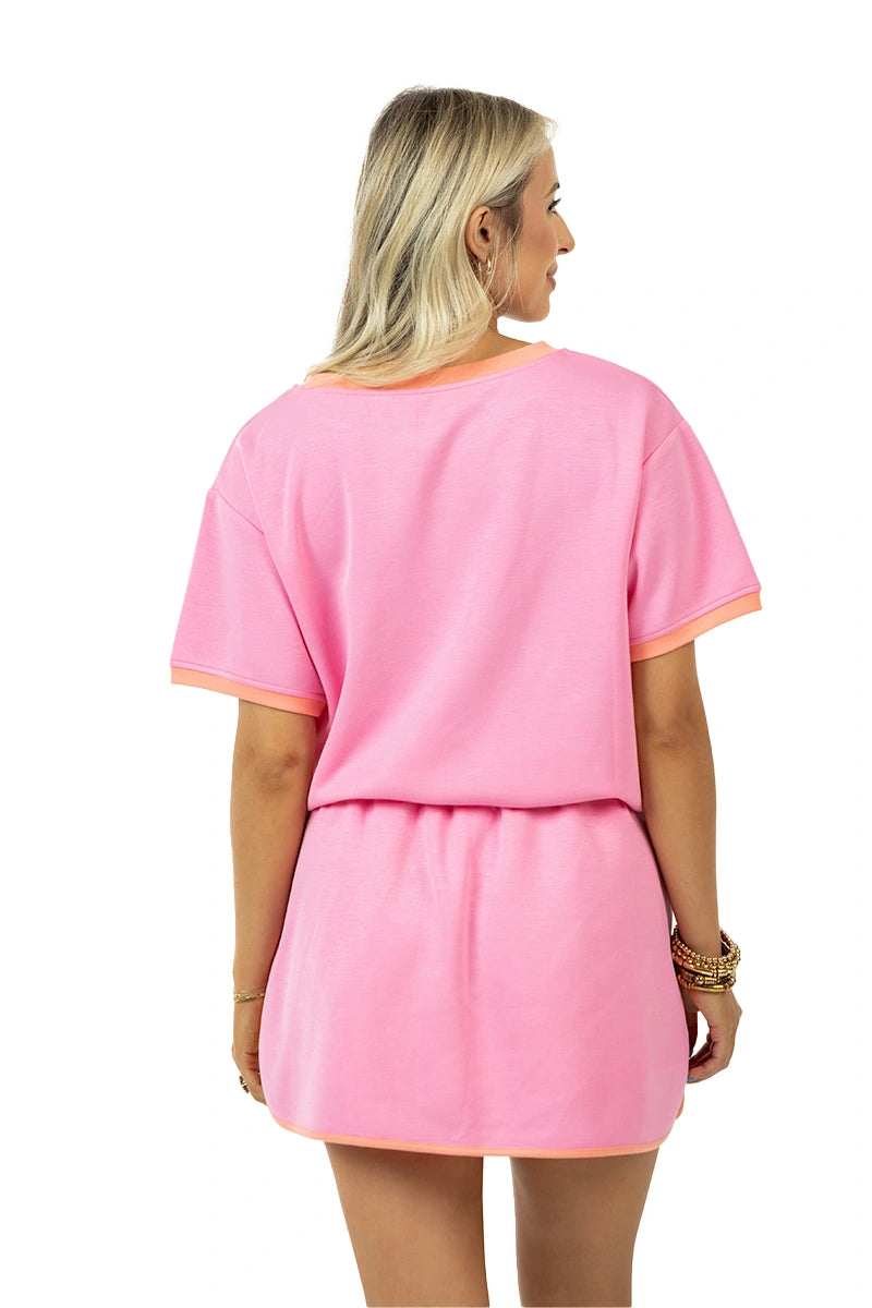 Pink and Orange Wholesale Matching Skirt and Top Set