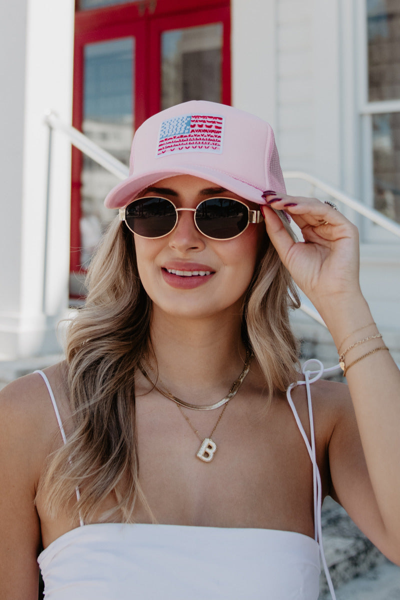 American Flag Wholesale Women's Foam Trucker Hat