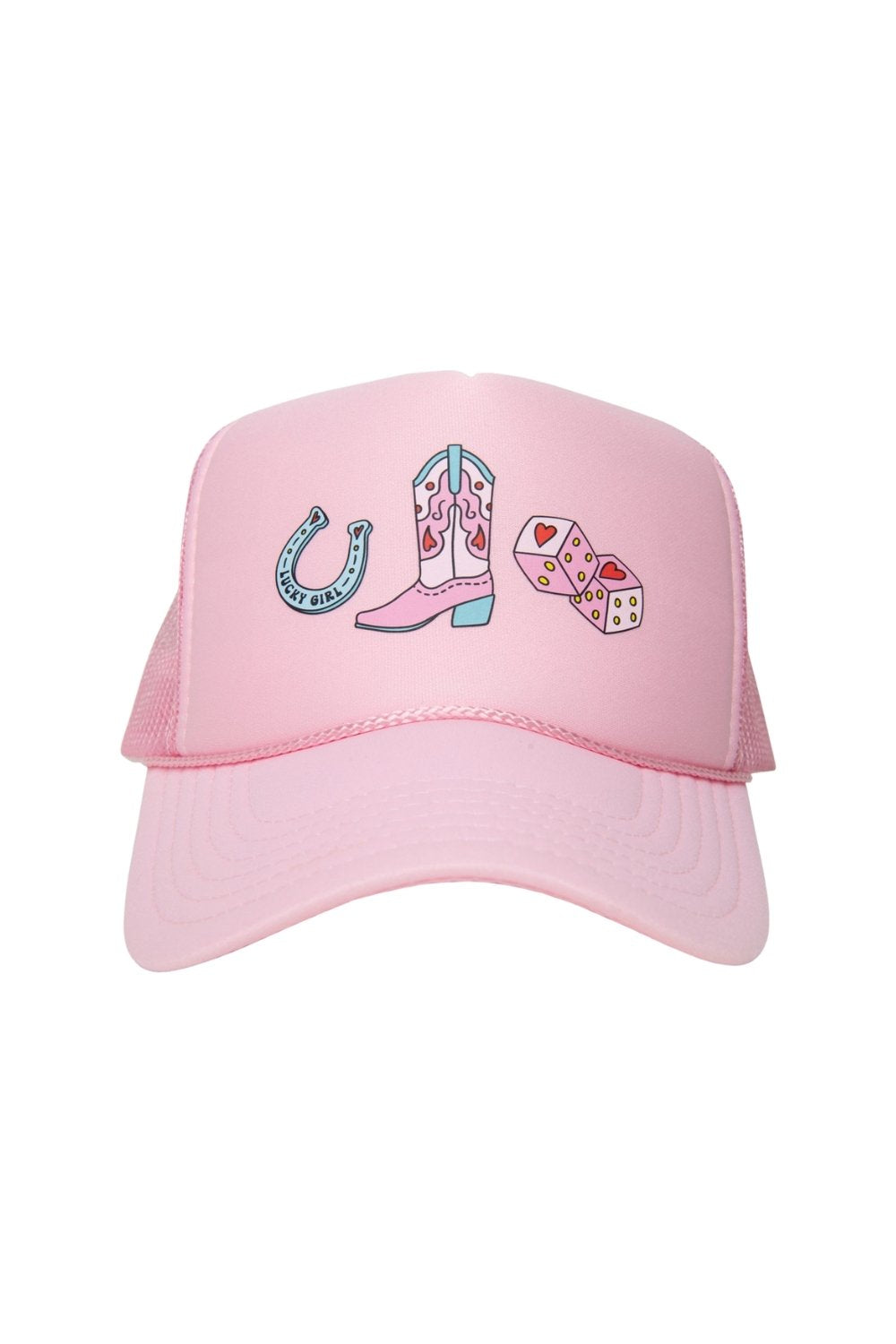 Cowgirl Boot Horshoe and Dice Foam Hat
