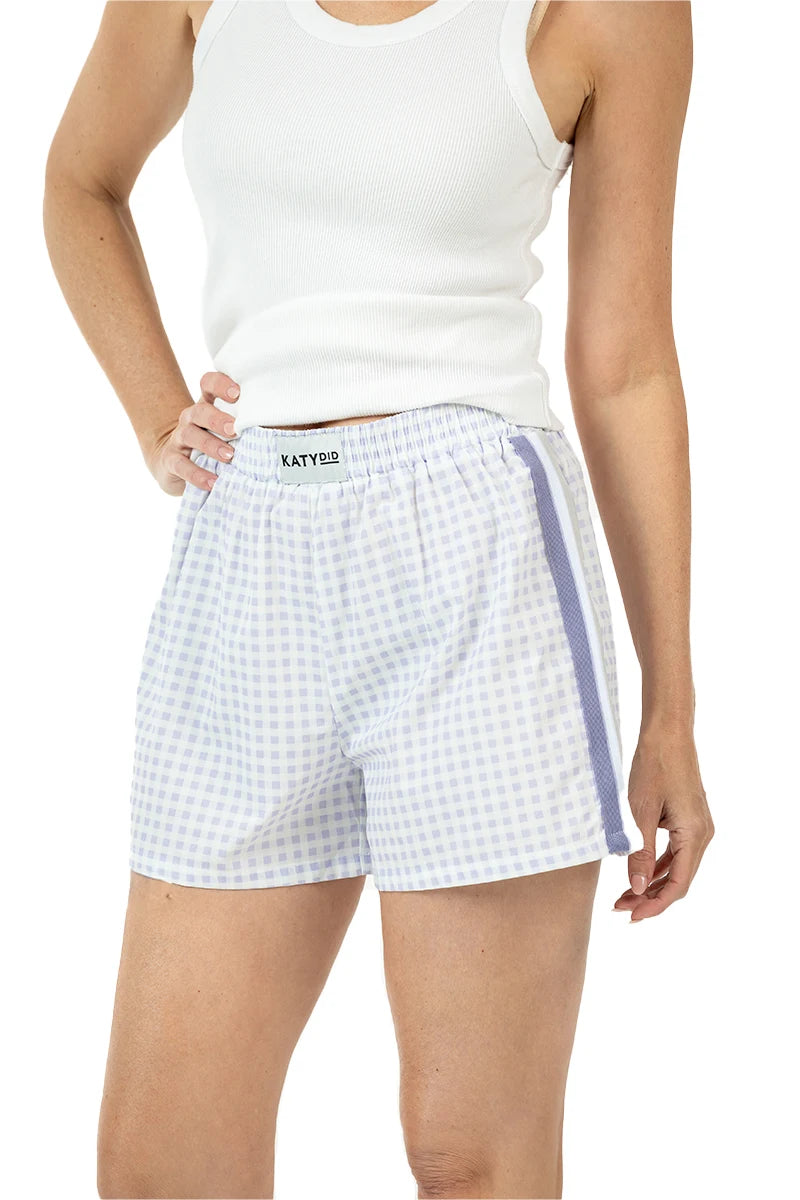 Light Purple Plaid Boxers Female Wholesale