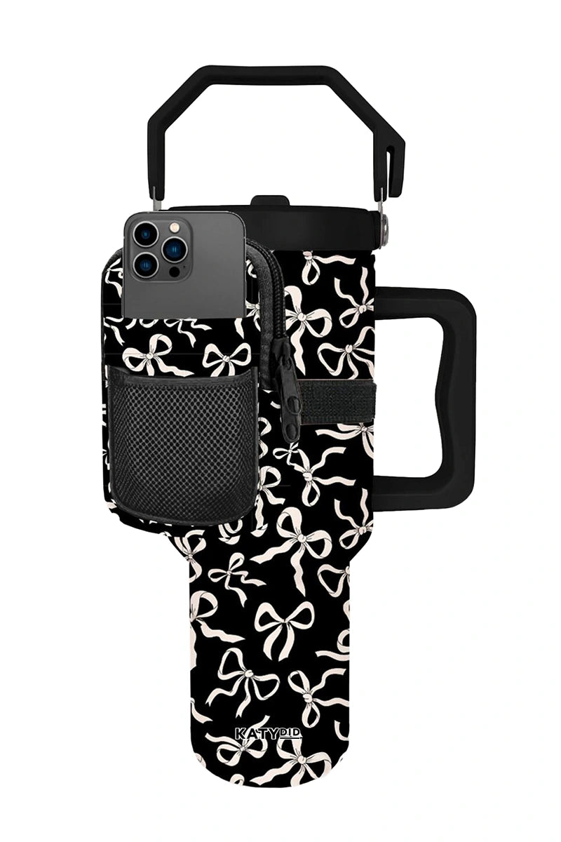 Black & White Bows Wholesale Tumbler Zipper Pouch