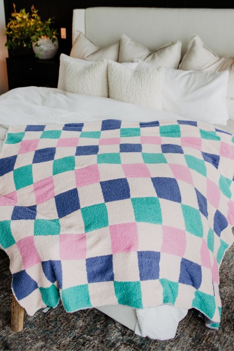 Multicolor Checkered Wholesale Oversized Throw Blanket