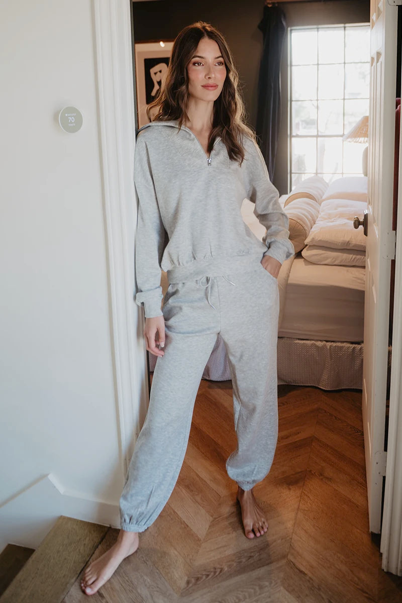 Gray Relaxed Fit Jogger Set