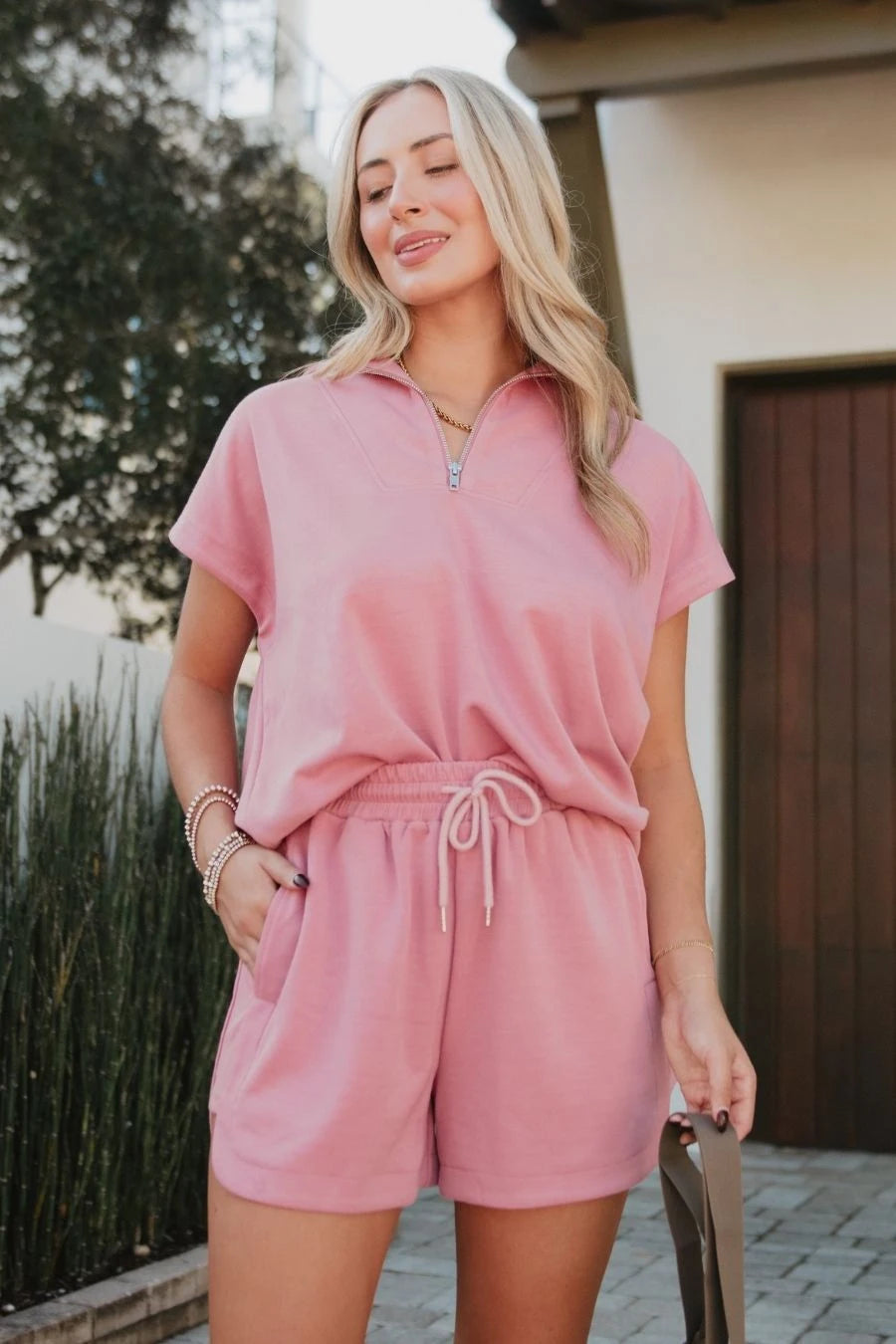 Mauve Wholesale 2 Piece Set Athletic Apparel