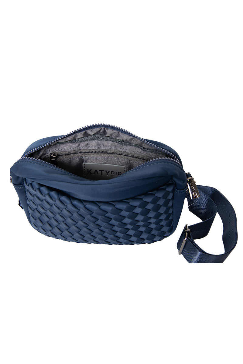 Navy Woven Crossbody Bag Wholesale