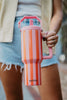 Cabana 38 Oz Wholesale Jug Tumbler (Pink and Orange Striped)