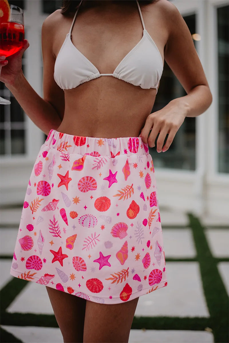 Beach Seashells Wholesale Terry Cloth Skirt