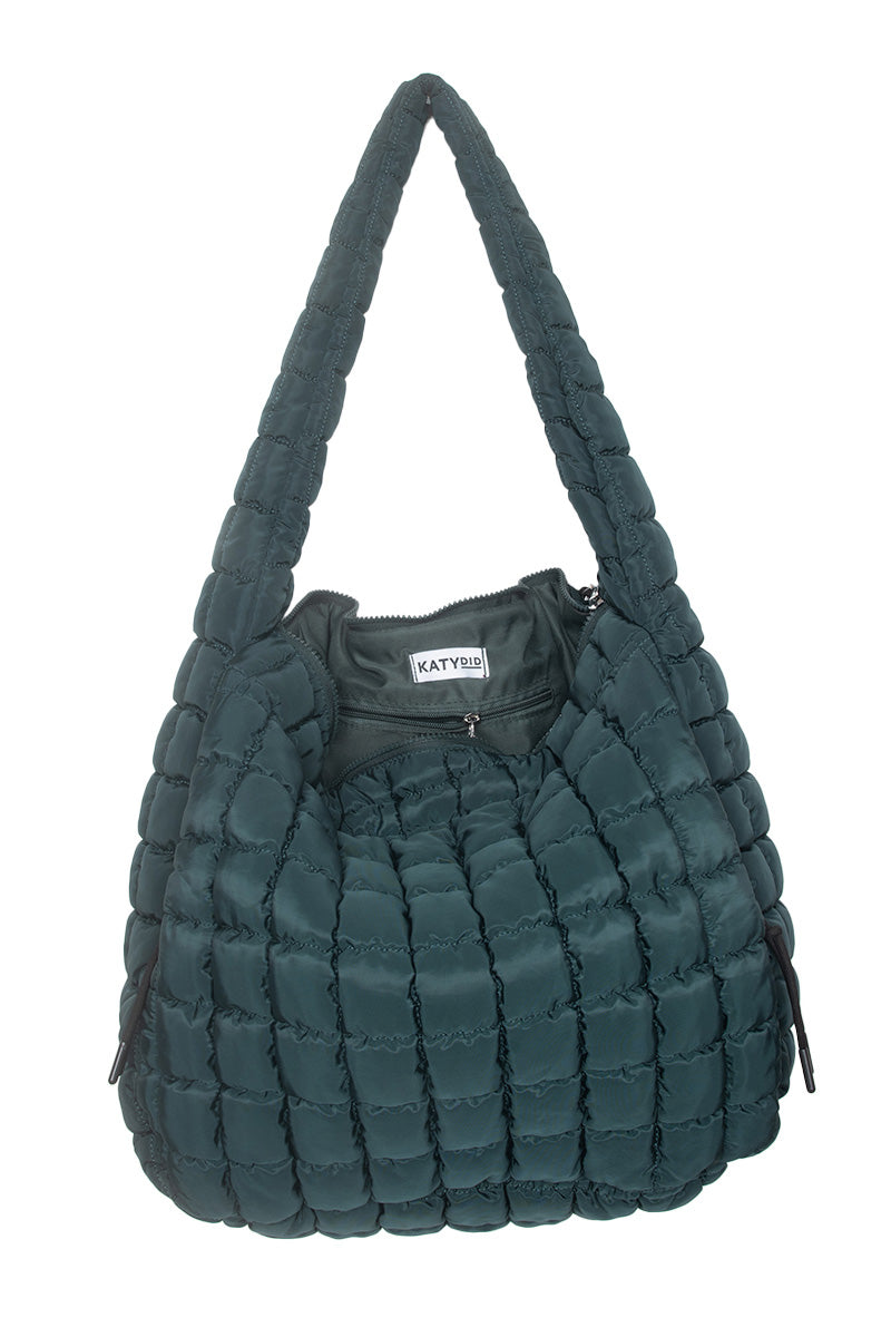 Forest Green Wholesale Oversized Quilted Hobo Tote Bag
