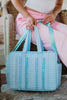 Mint Gingham Wholesale Ruffle Overnight Bag