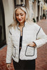 White Wholesale Quilted Trim Jacket