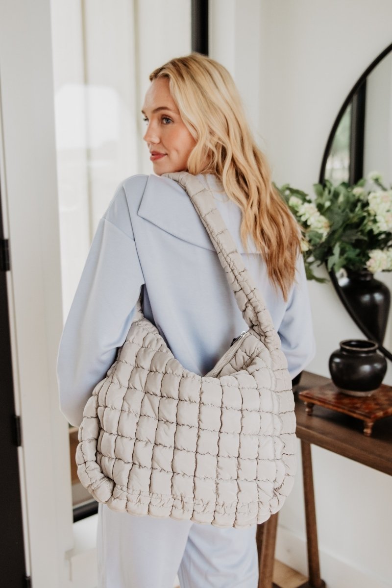 Sand Wholesale Oversized Puffer Tote Bag