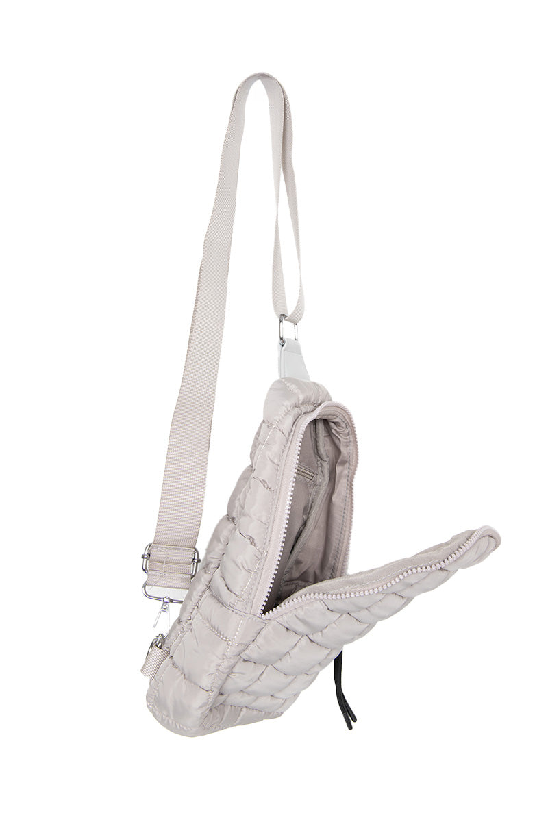 Sand Wholesale Quilted Sling Belt Bag
