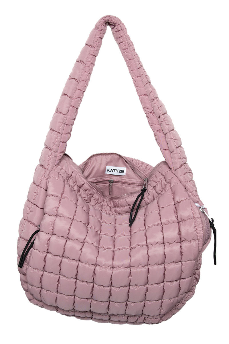 Mauve Wholesale Quilted Puffer Tote