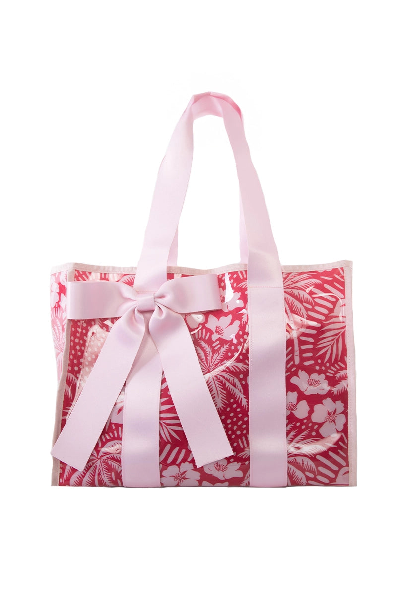 Sunset Palms Ribbon Jelly Tote Handbags For Boutiques