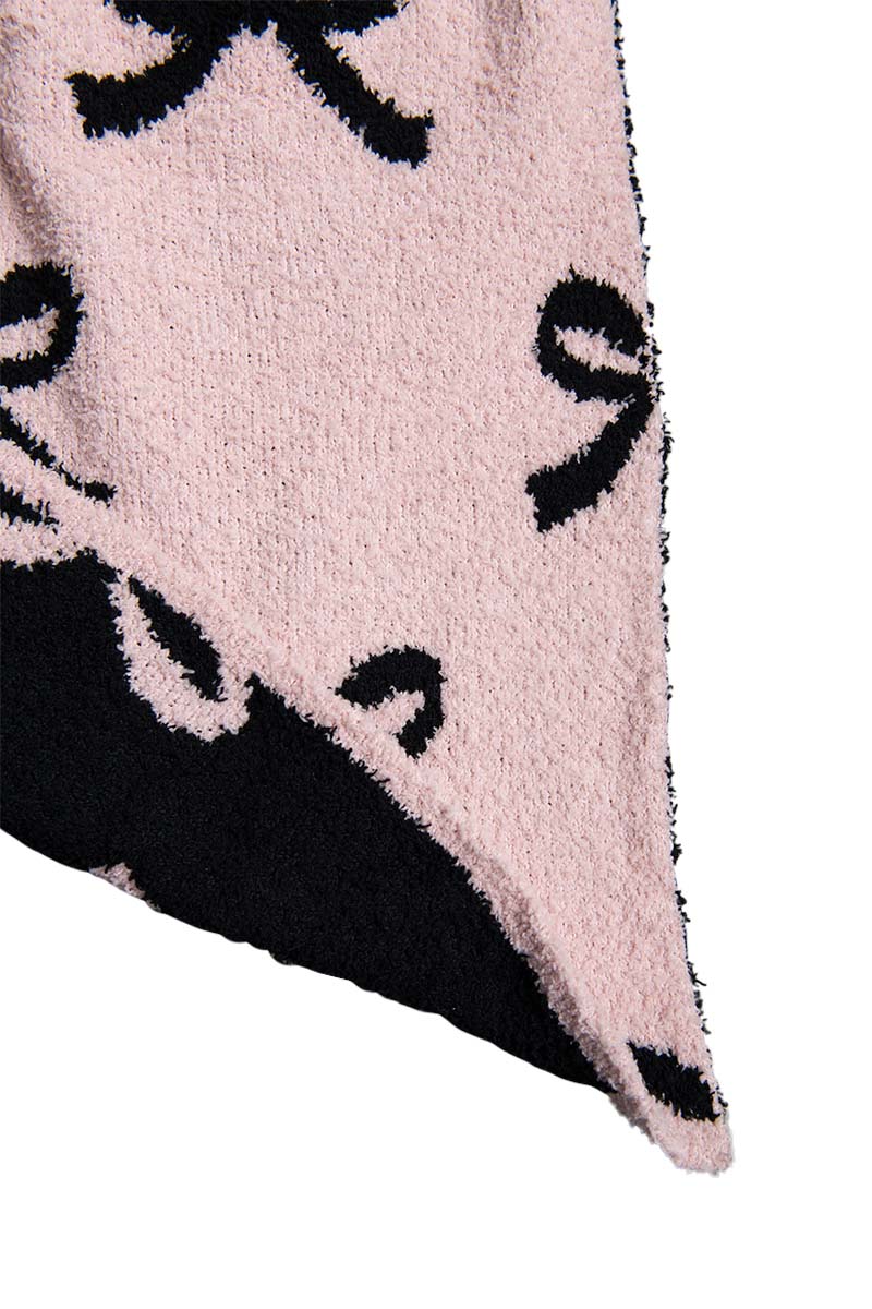 Pink and Black Bows Wholesale Double Sided Throw Blanket