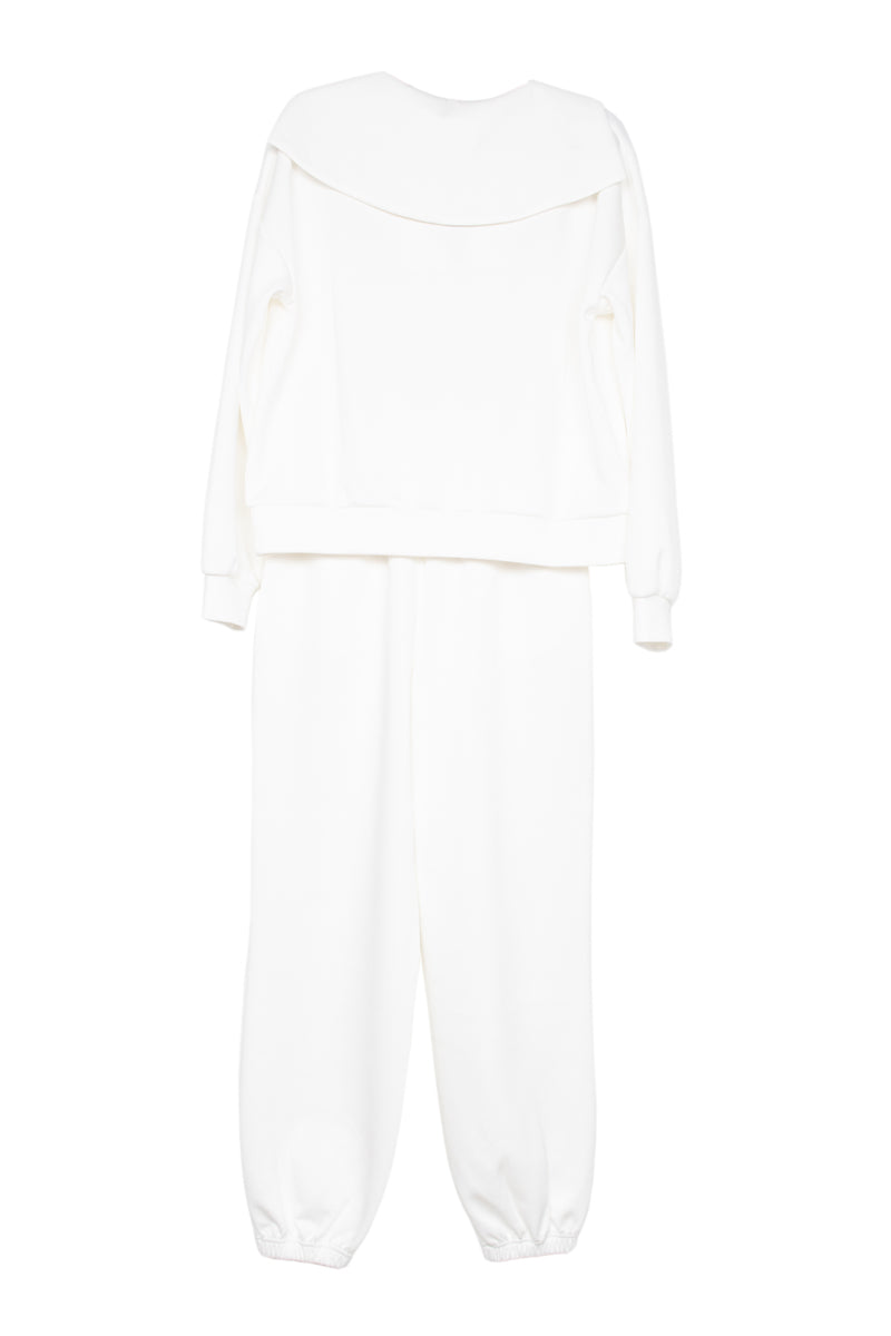 White Wholesale Relaxed Fit Jogger Set