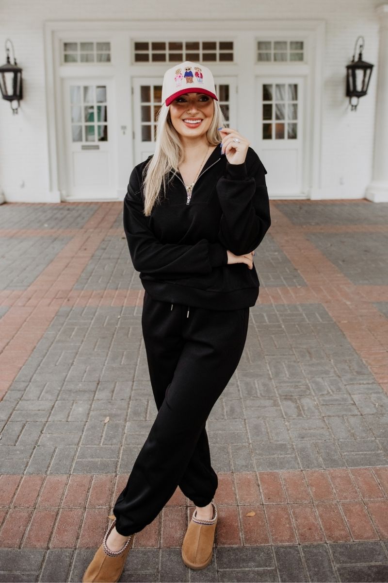 Black Wholesale Jogger Pants Two Piece Set