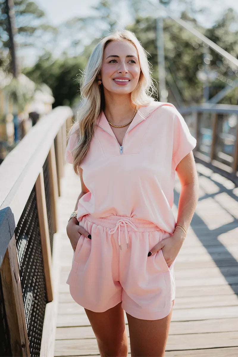 Peach Wholesale Matching Pullover Set