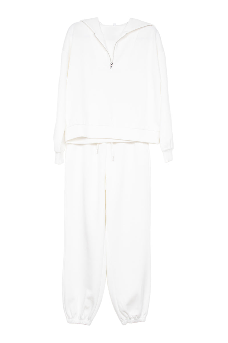 White Wholesale Relaxed Fit Jogger Set