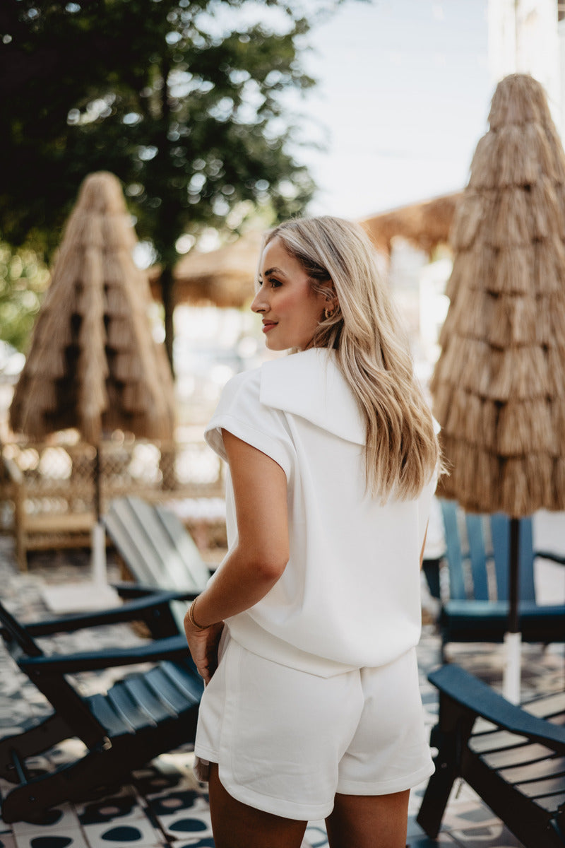 White Wholesale Half Zip Comfort Set