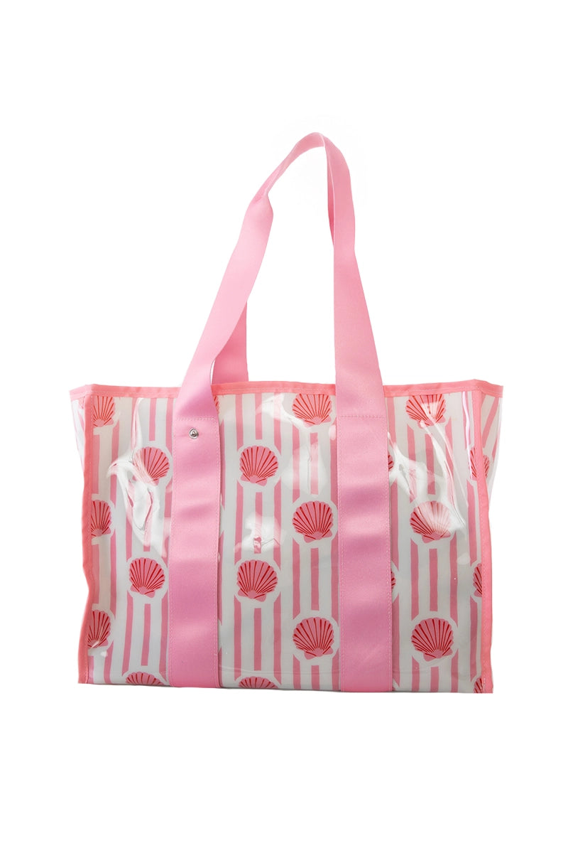 Seashells Ribbon Handle Striped Jelly Tote Handbags Wholesale