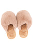 Tan Faux Fur Jumbo Slippers Wholesale