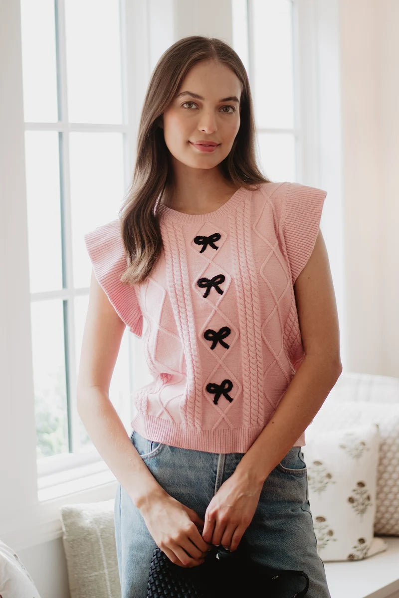 Light Pink Women's Bow Top