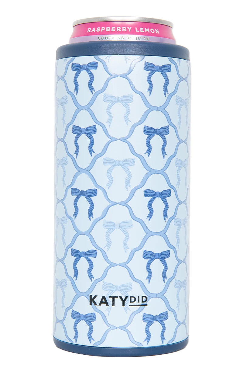 Blue Coquette Bows Wholesale Tall Can Cooler