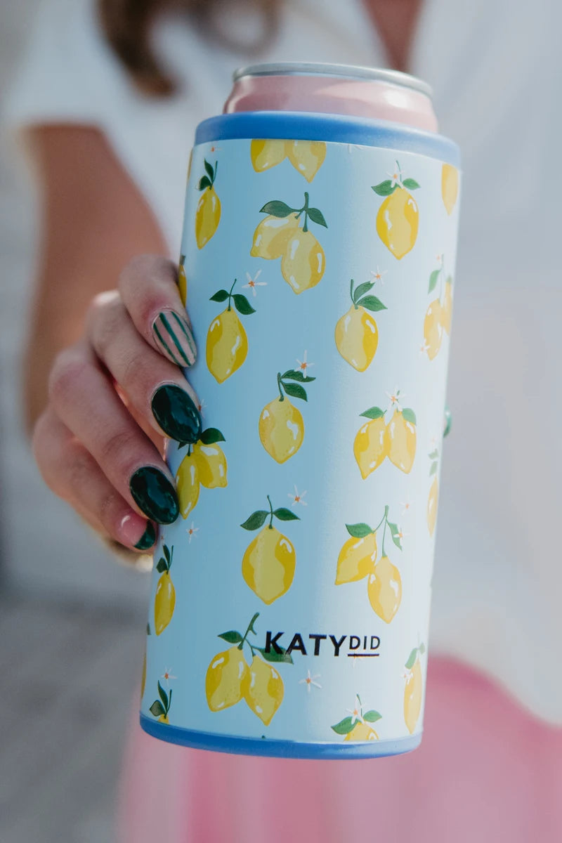Zesty Lemons Slim Can Cooler Insulator