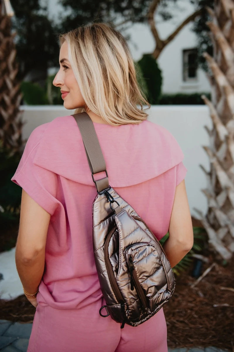 Bronze Metallic Wholesale Sling Bag Women