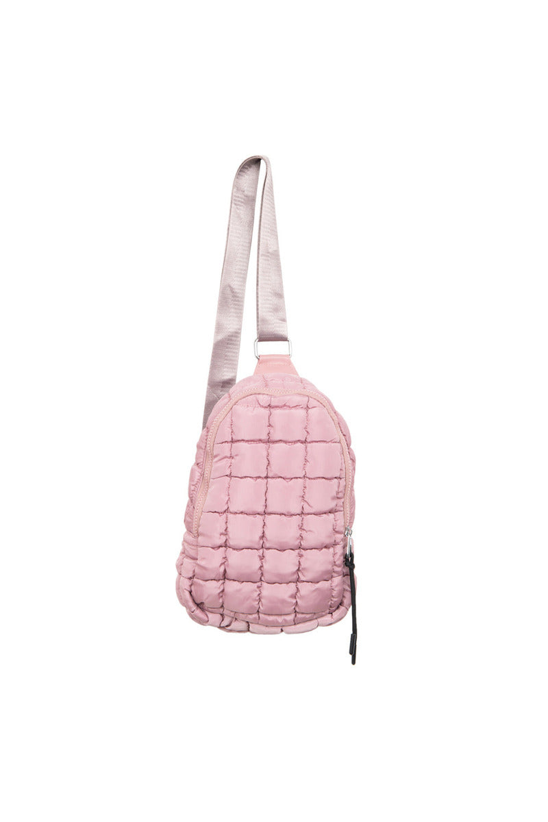 Mauve Quilted Wholesale Sling Crossbody Bag