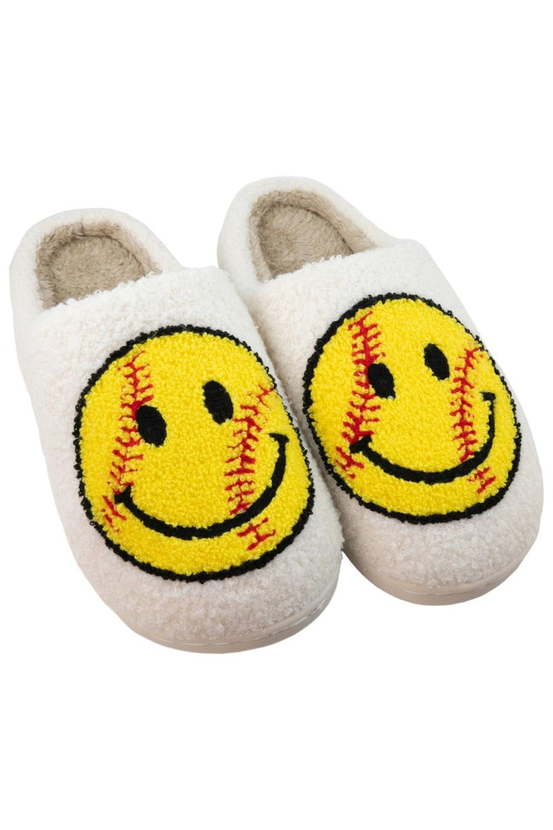 Softball Happy Face Wholesale Slippers