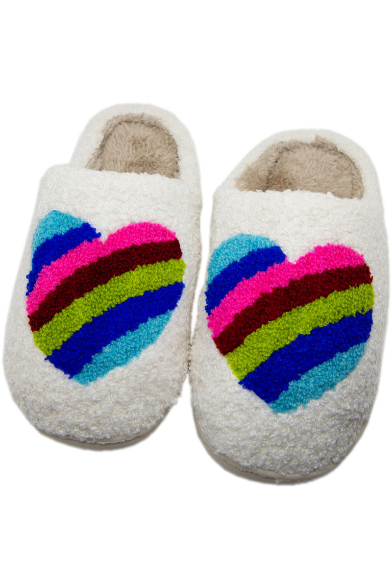 Rainbow Heart Wholesale Slippers
