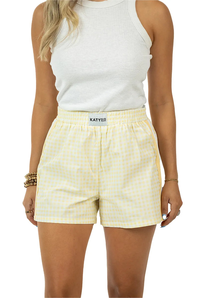 Yellow Plaid Women's Boxers Wholesale