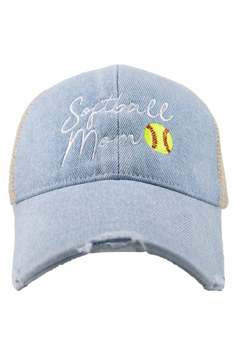 Softball Mom Wholesale Women's Denim Trucker Hat