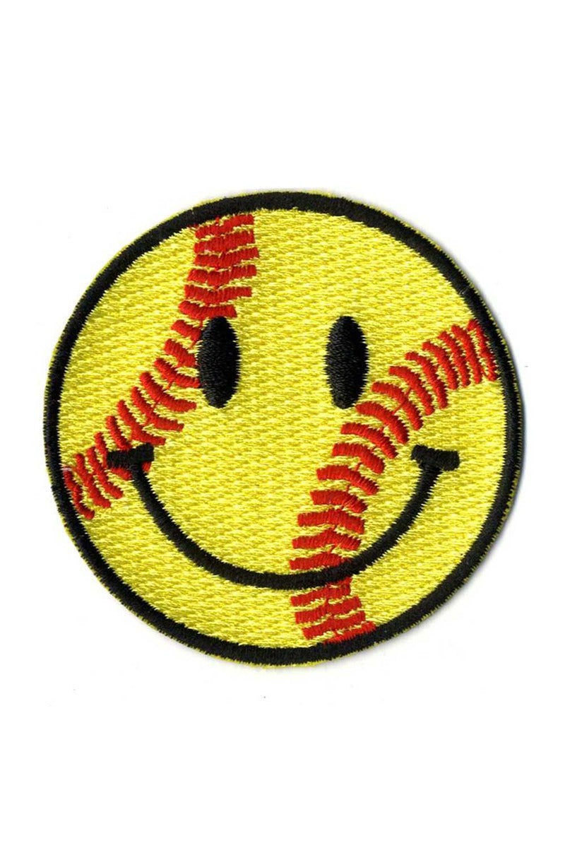 Softball Happy Face Hat Patch (SET OF 3)