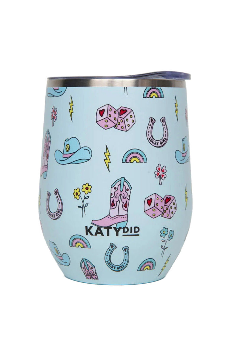 Lucky Girl Western Wholesale Wine Tumbler with Lid
