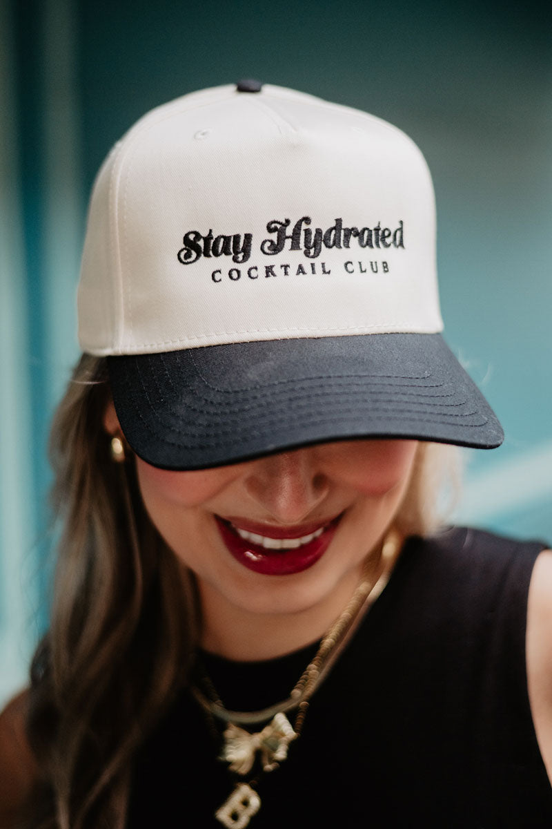 Stay Hydrated Cocktail Club Wholesale Two-Toned Vintage Hat