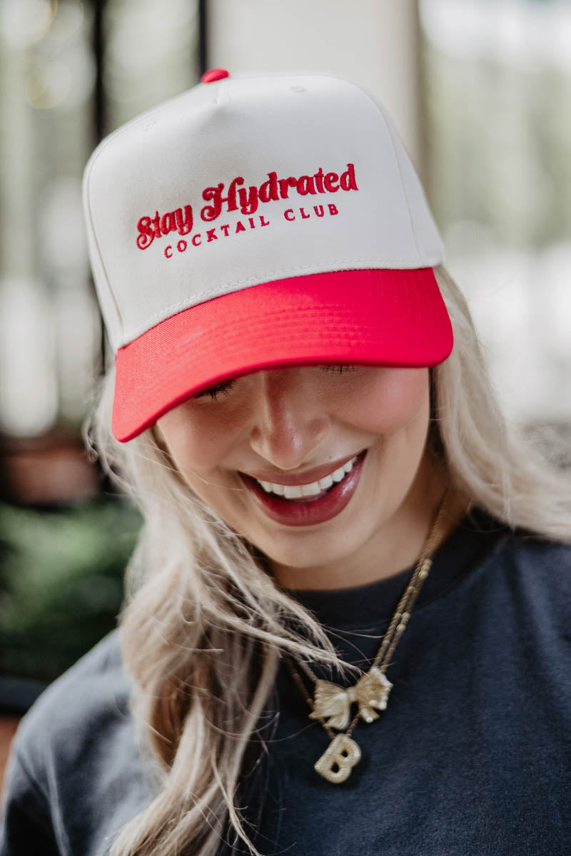 Stay Hydrated Cocktail Club Wholesale Two-Toned Vintage Hat