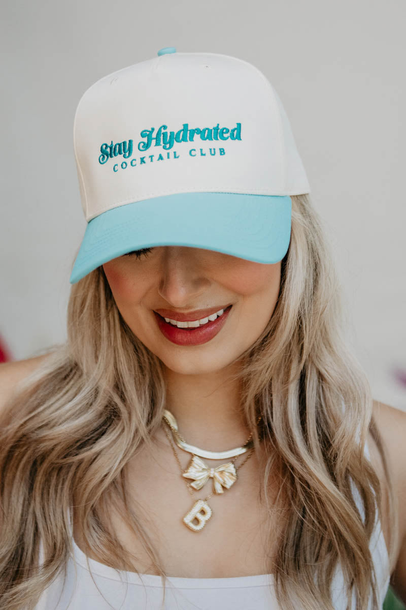 Stay Hydrated Cocktail Club Wholesale Two-Toned Vintage Hat