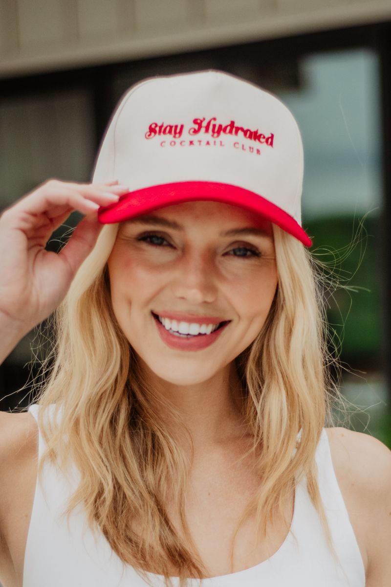 Stay Hydrated Cocktail Club Wholesale Two-Toned Vintage Hat