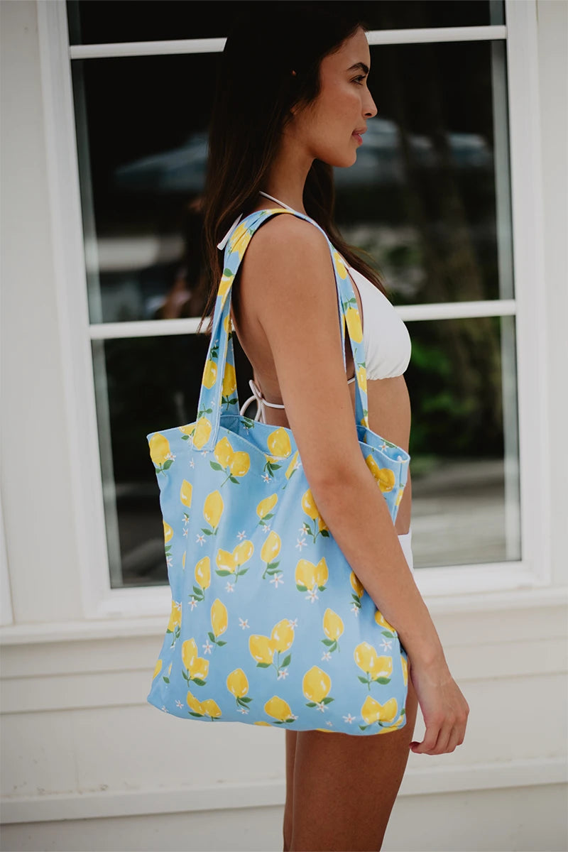 Zesty Lemons Wholesale Beach Tote Purse
