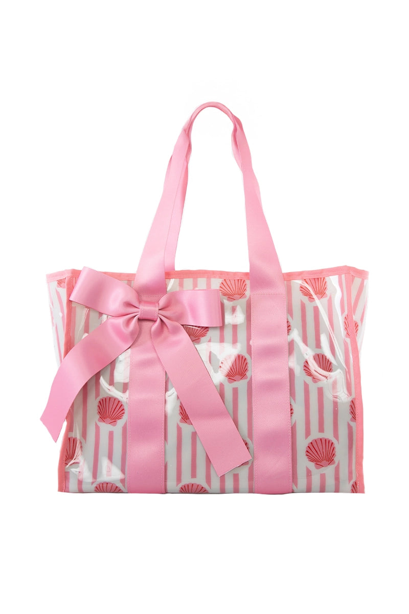 Seashells Ribbon Handle Striped Jelly Tote Handbags Wholesale