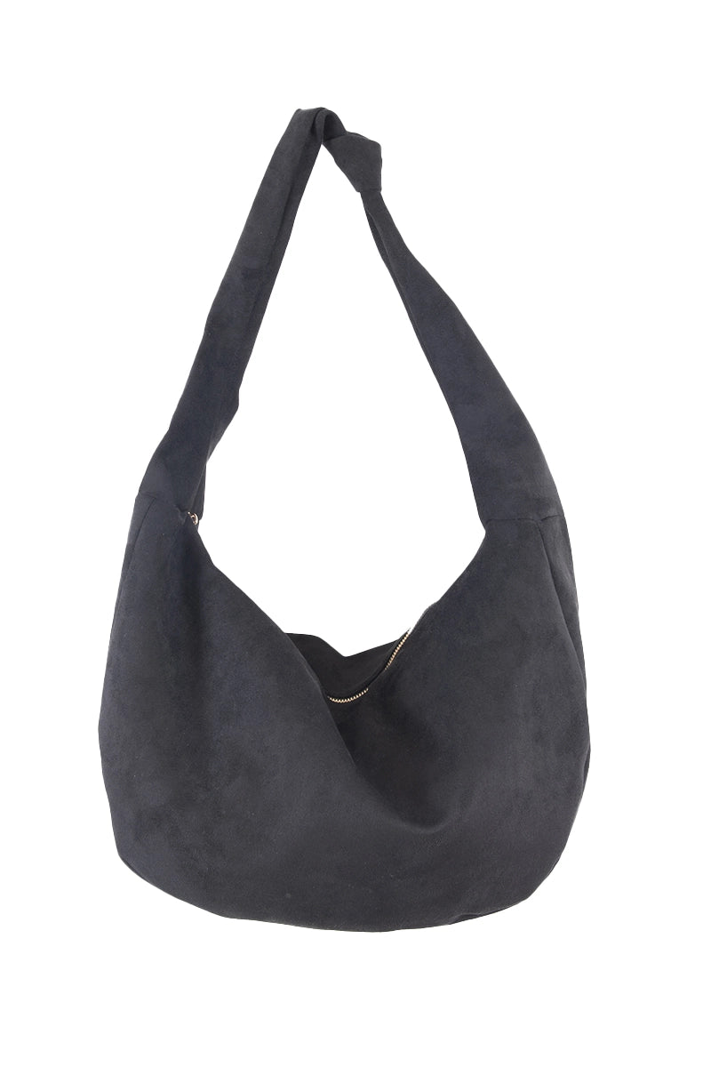 Black Suede Evening Tote Bag