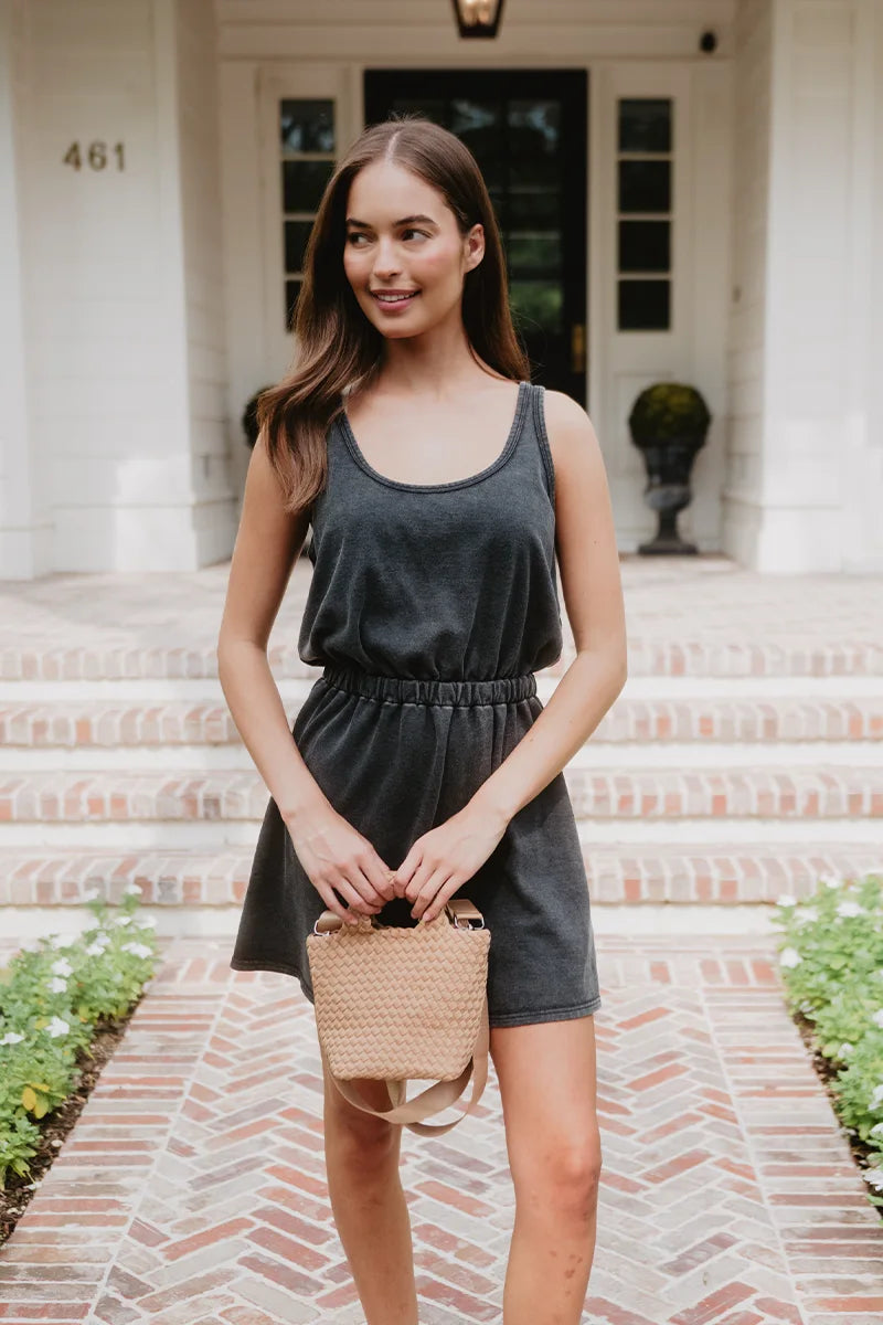 Black Wholesale Garment Washed Summer Dress