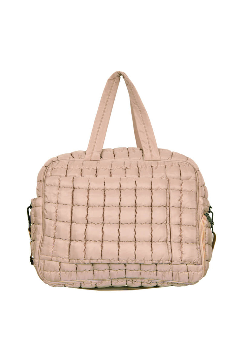 Tan Wholesale Quilted Weekend Duffel Bag for Women